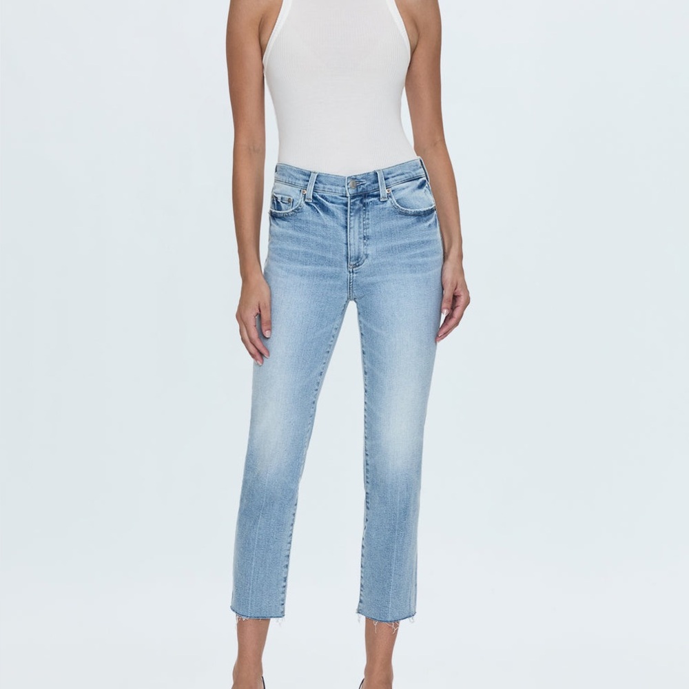 Pistola Nico High Rise Mom Light Blue Denim Jeans Size 26